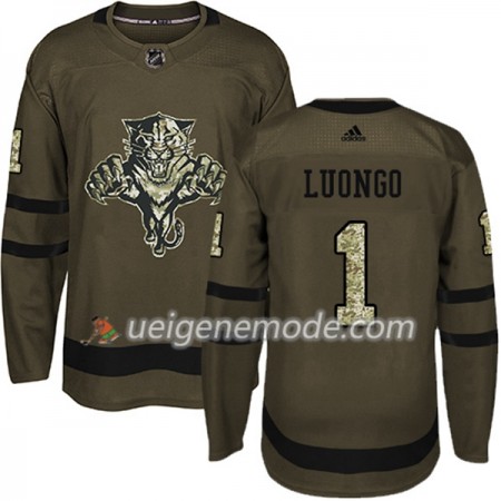 Herren Eishockey Florida Panthers Trikot Roberto Luongo 1 Adidas 2017-2018 Camo Grün Authentic
